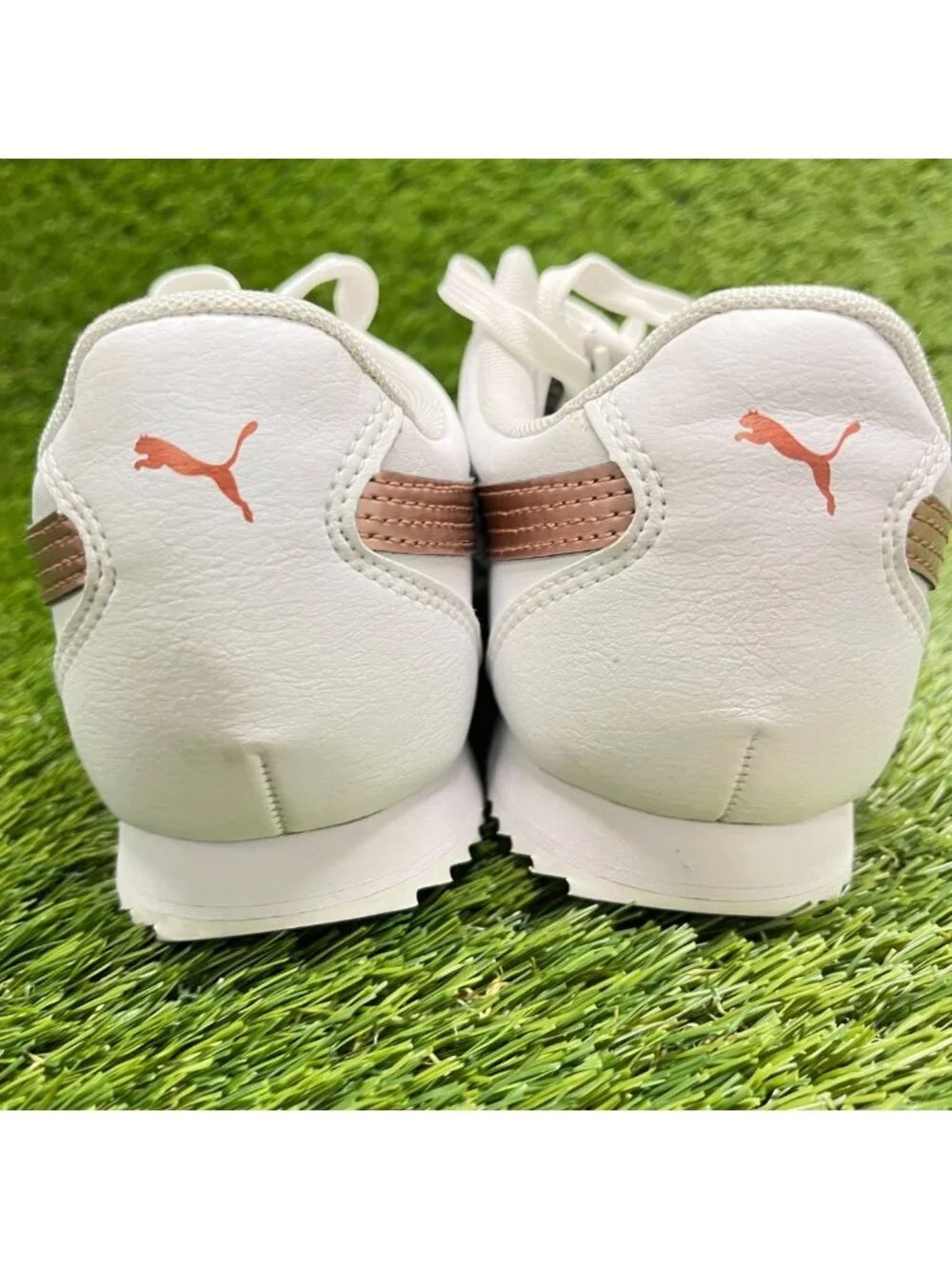 Puma Turino Metallic Womens Size 7.5 White Rose Gold Athletic Shoes Sneakers